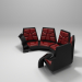 Sofa de cuero 3D modelo Compro - render