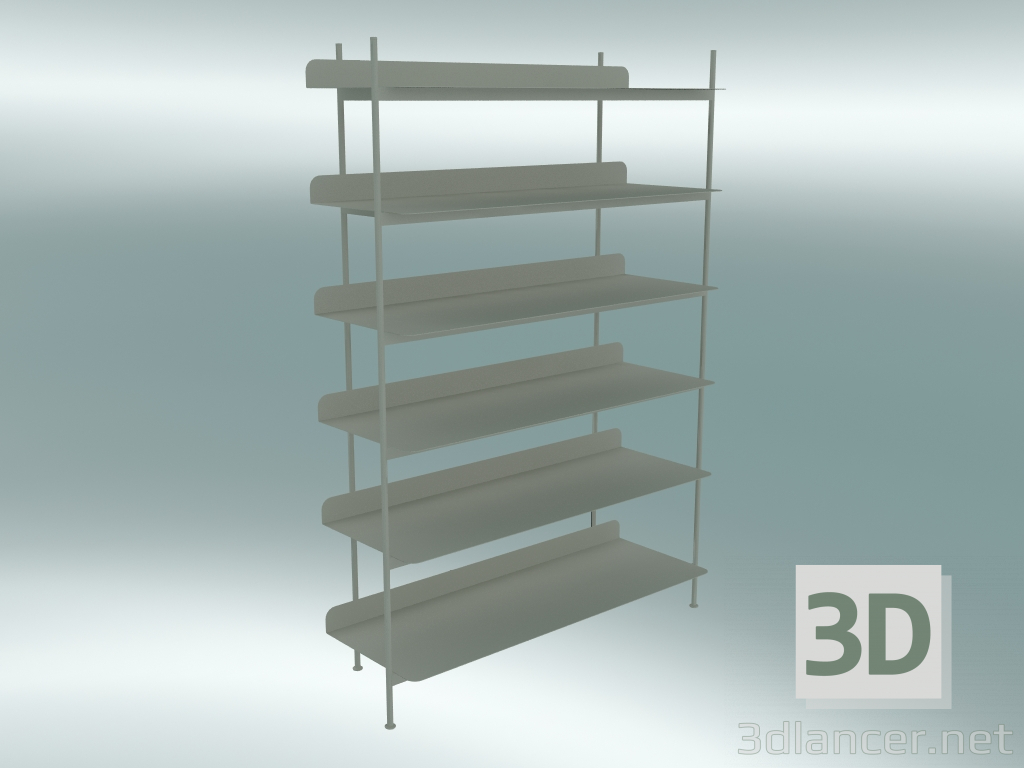modello 3D Compilazione del sistema rack (configurazione 4, grigio) - anteprima