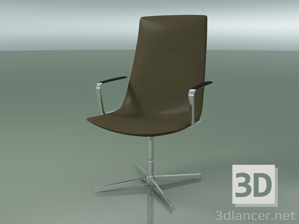 modello 3D Sedia da ufficio 2125CI (4 gambe, con braccioli) - anteprima