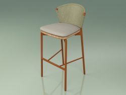Bar stool 050 (Olive, Metal Rust, Teak)