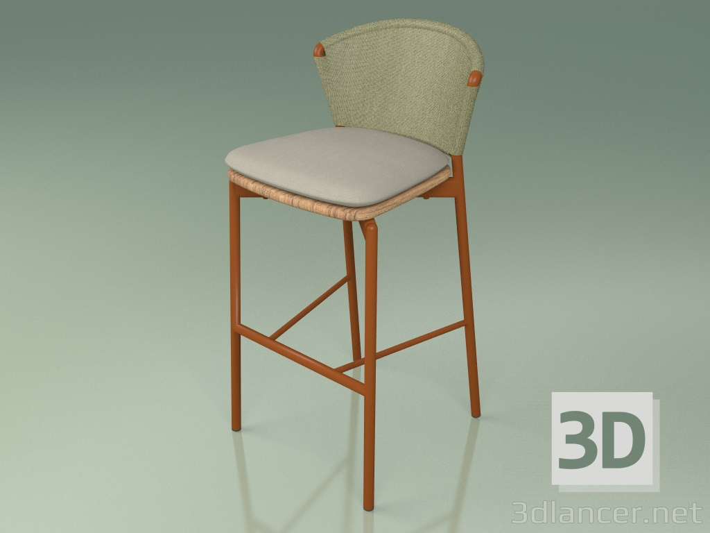 modèle 3D Tabouret de bar 050 (Olive, Métal Rouille, Teck) - preview