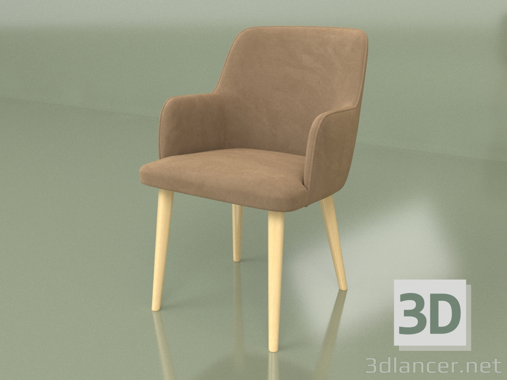 modello 3D Sedia Santino XL (gambe ad albero) - anteprima