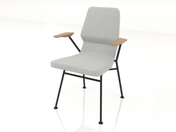 Stuhl auf Metallbeinen D16 mm mit Armlehnen