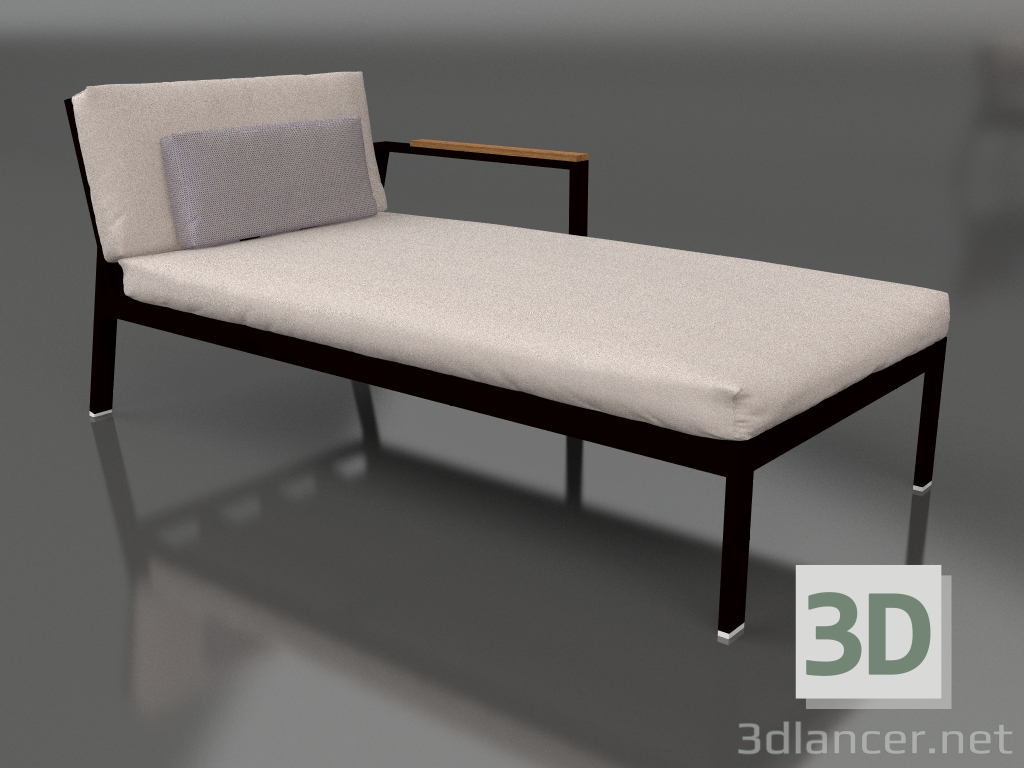 Modelo 3d Módulo de sofá, seção 2 direita (preto) - preview
