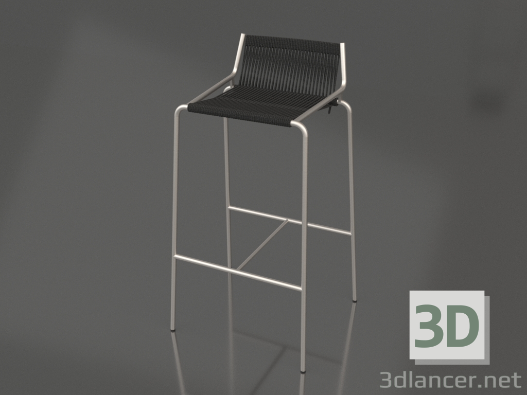 3D modeli Bar taburesi Noel H77 (Çelik Tabanlı, Siyah Bayraklı Mandar) - önizleme