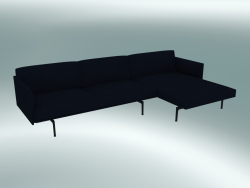 Sofa with deck chair Outline, right (Vidar 554, Black)