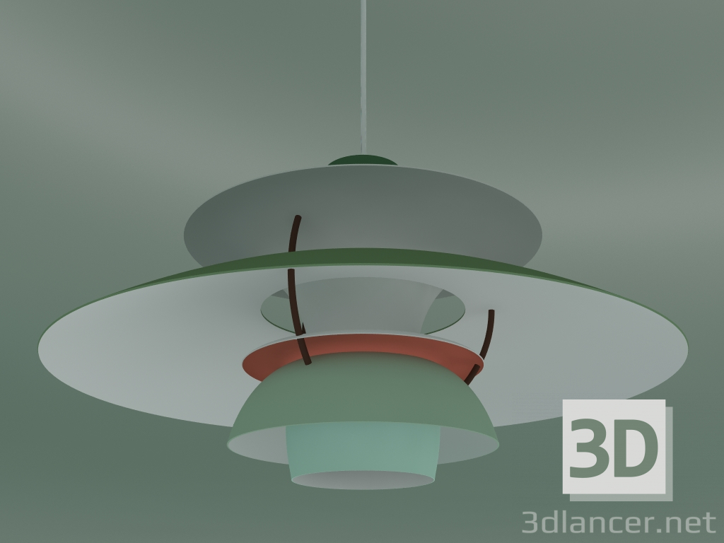 3d model Pendant lamp PH 5 (75W E27, HUES OF GREEN) - preview