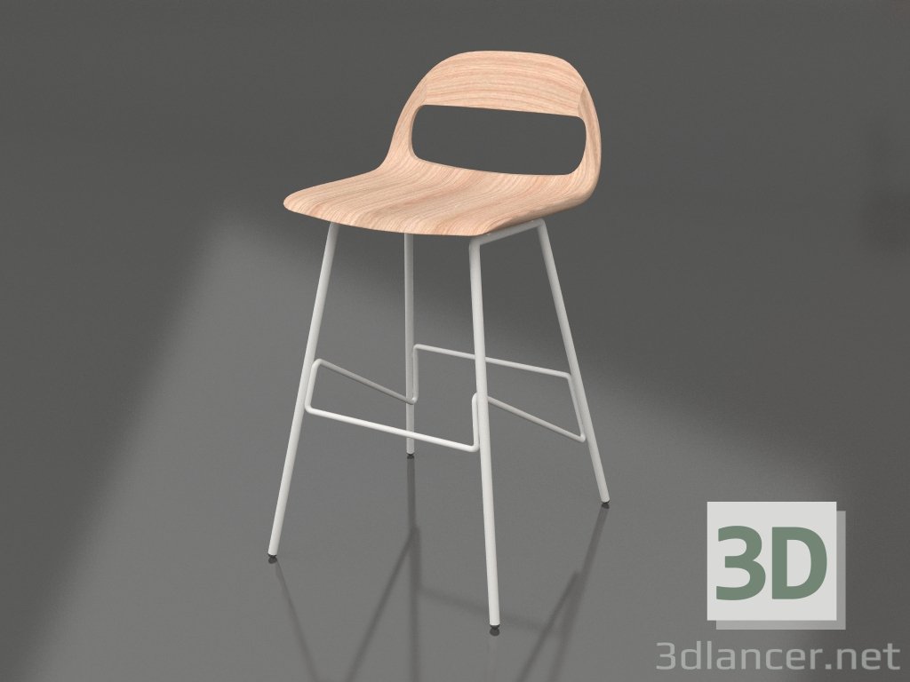3D modeli Yarım bar sandalyesi Leina (Beyaz) - önizleme