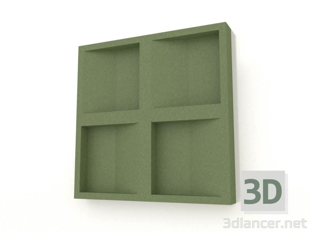 3 डी मॉडल 3डी दीवार पैनल अवतल (हरा) - पूर्वावलोकन