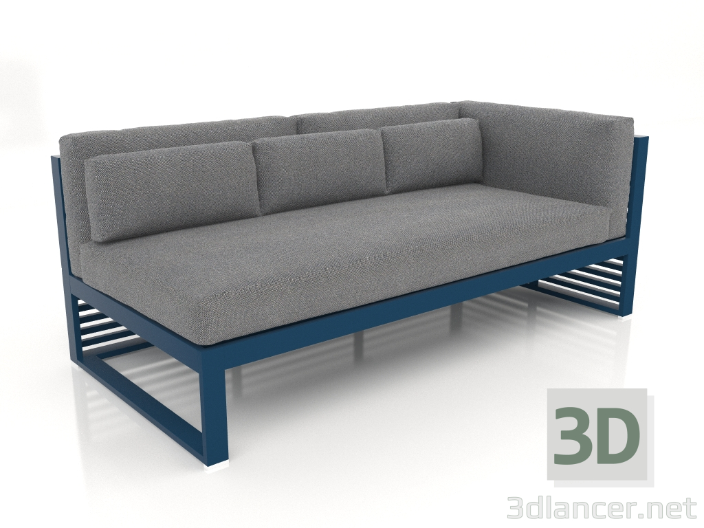 modèle 3D Canapé modulable section 1 droite (Gris bleu) - preview