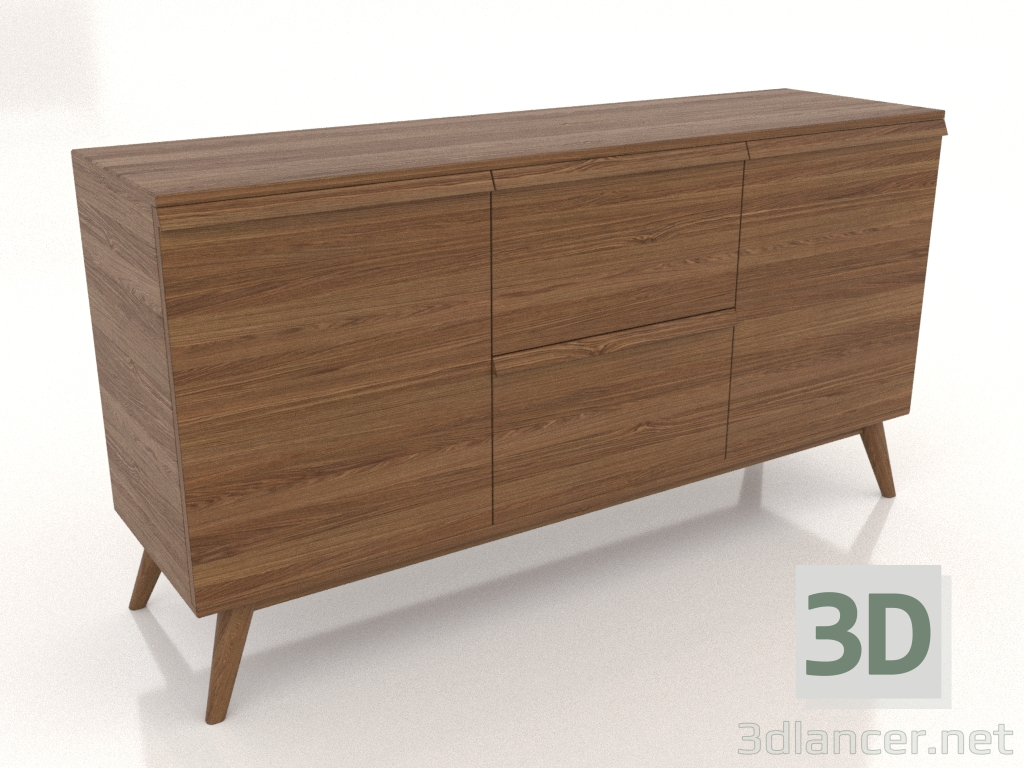 3d model Chest of drawers 2 1500x400x800 (light walnut) - preview