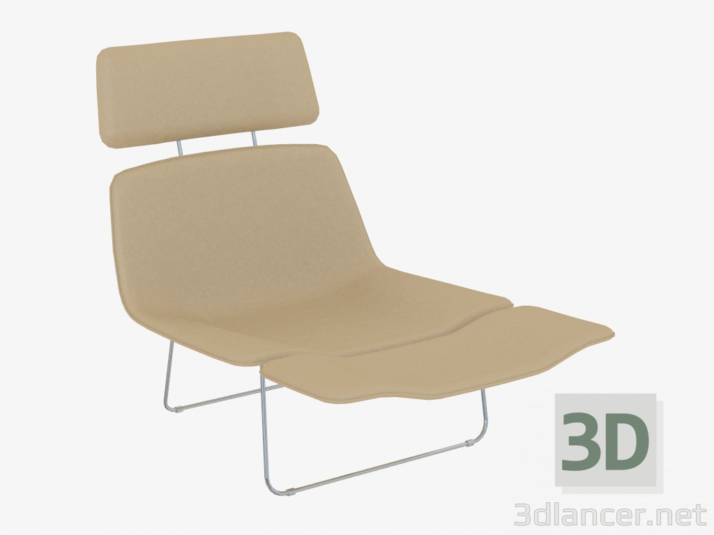 3d модель Кресло с подголовником в кожаной обивке Spring – превью