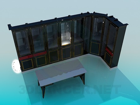 3D Modell Bibliothek-Ecke-Schaufenster - Vorschau