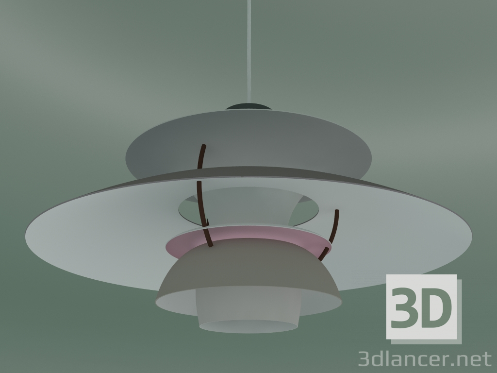 3d model Pendant lamp PH 5 (75W E27, HUES OF GRAY) - preview