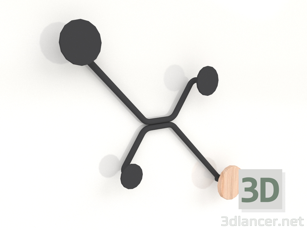 3D Modell Wandhaken (Schwarz) - Vorschau