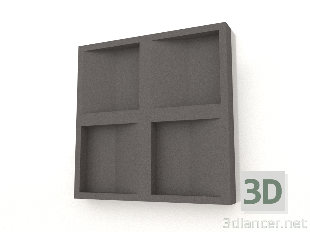 3D modeli 3D duvar paneli KONKAV (gri) - önizleme