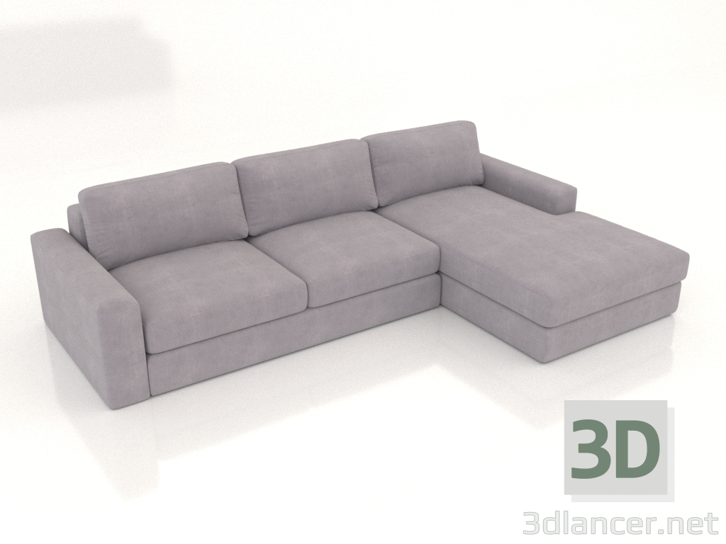 3D modeli PALERMO puflu kanepe (döşeme seçeneği 1) - önizleme