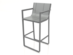 Stool with a high back and armrests (Anthracite)