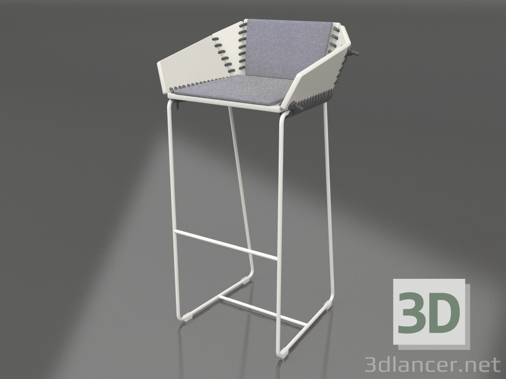 3d модель Високий стілець зі спинкою (Agate grey) – превью