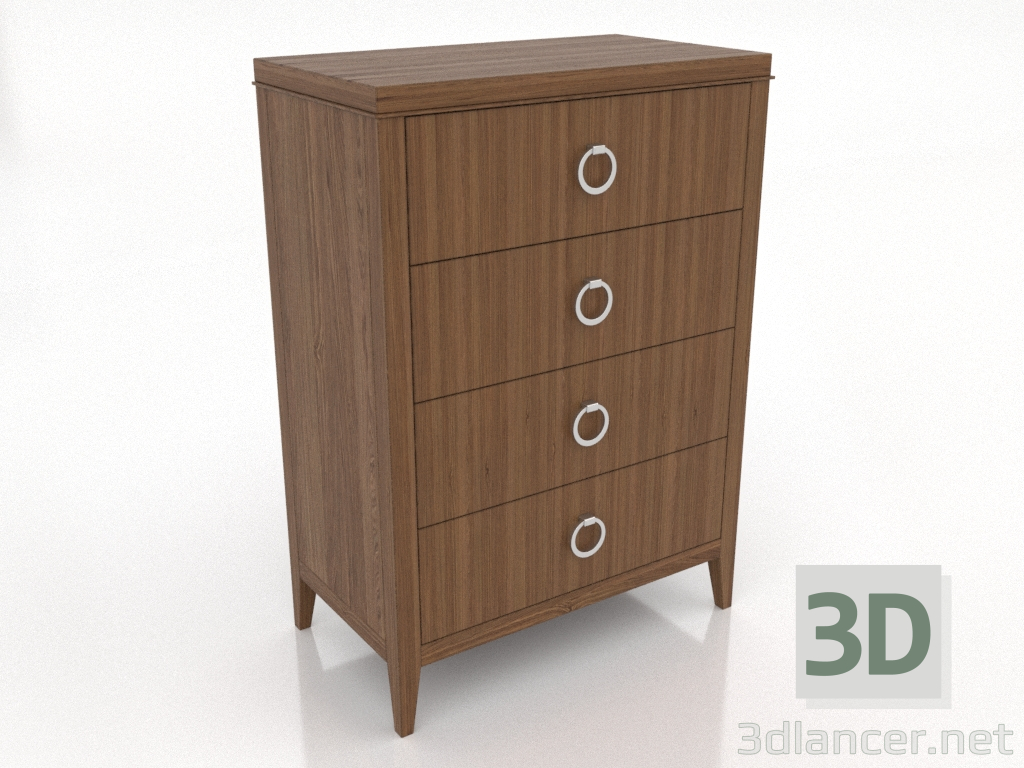 Modelo 3d Cômoda alta (nogueira clara) - preview Modelo 3d Cômoda alta (nogueira clara) - preview