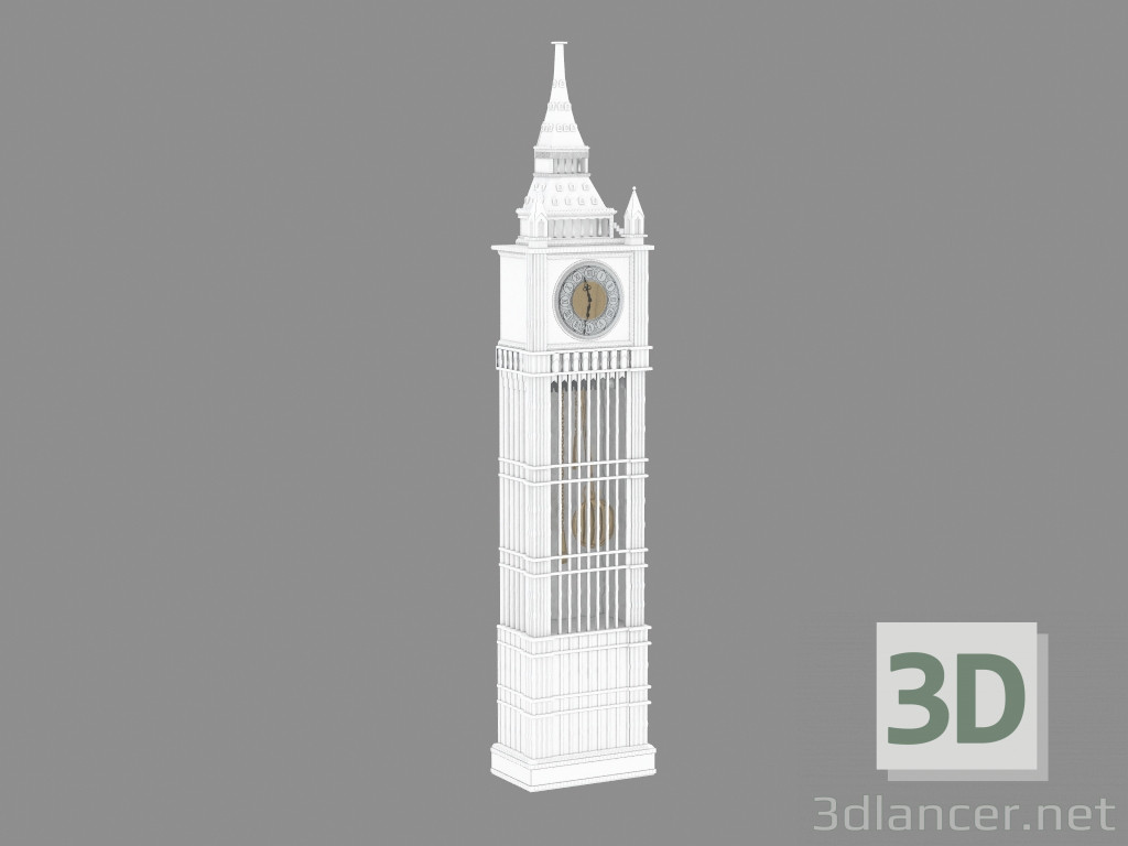 3D modeli Büyük Ben (beyaz) heykelciği - önizleme