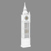 3d model Estatua del Big Ben (blanco) - vista previa