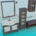 3D Modell Eine Reihe von Möbeln für das Waschbecken - Vorschau