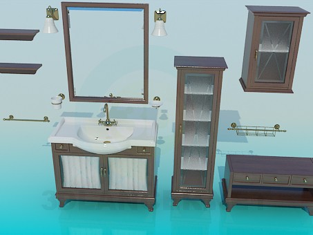 3d model A set of furniture for the sink - preview 3d model A set of furniture for the sink - preview