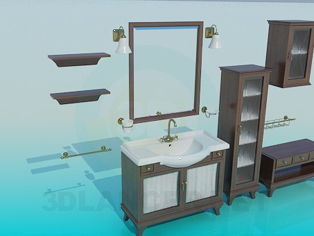 3d model A set of furniture for the sink - preview 3d model A set of furniture for the sink - preview