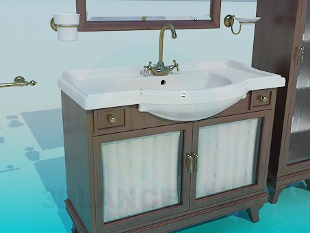 3d model A set of furniture for the sink - preview 3d model A set of furniture for the sink - preview