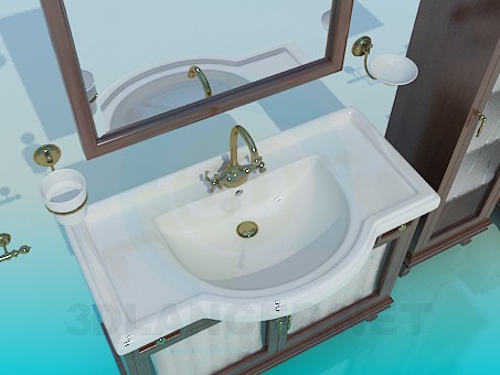 3d model A set of furniture for the sink - preview 3d model A set of furniture for the sink - preview