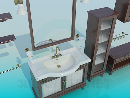 3d model A set of furniture for the sink - preview 3d model A set of furniture for the sink - preview