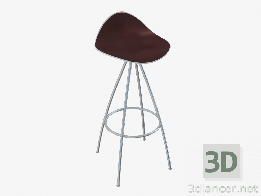 3D modeli Sandalye (beyaz kahverengi h76) - önizleme