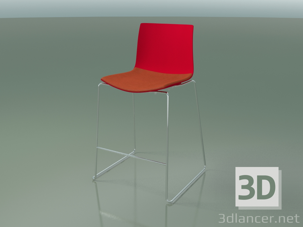 3D Modell Barhocker 0304 (auf einem Schlitten, mit einem Kissen auf dem Sitz, Polypropylen PO00104) - Vorschau