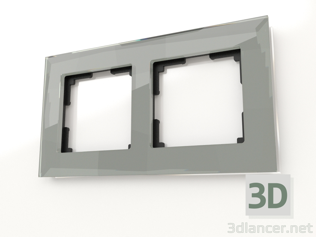 3D Modell Diamantrahmen für 2 Pfosten (Spiegel) - Vorschau
