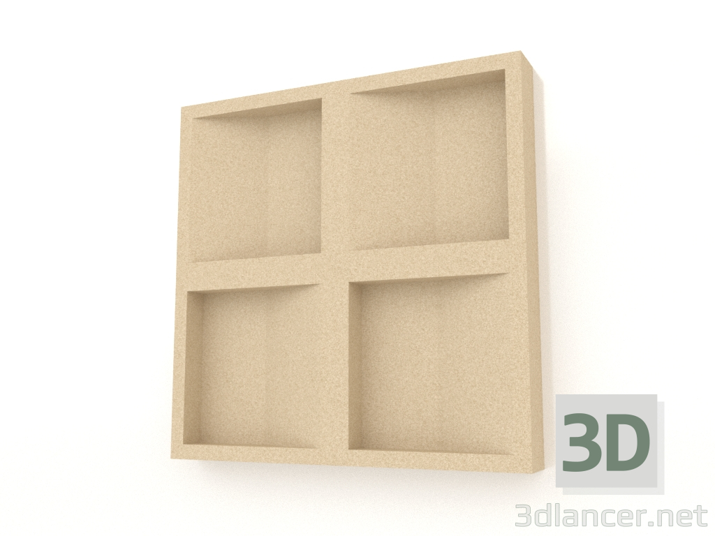 3d model 3D wall panel CONCAVE (ivory) - preview