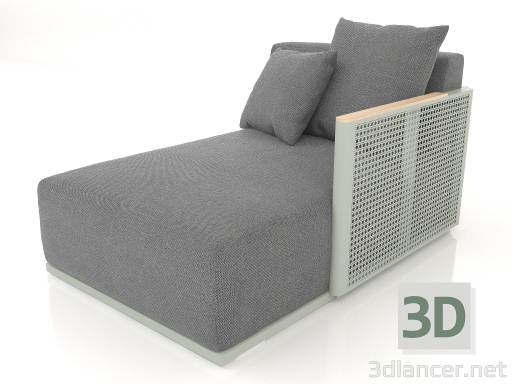 3d model Módulo sofá sección 2 derecha (Gris cemento) - vista previa