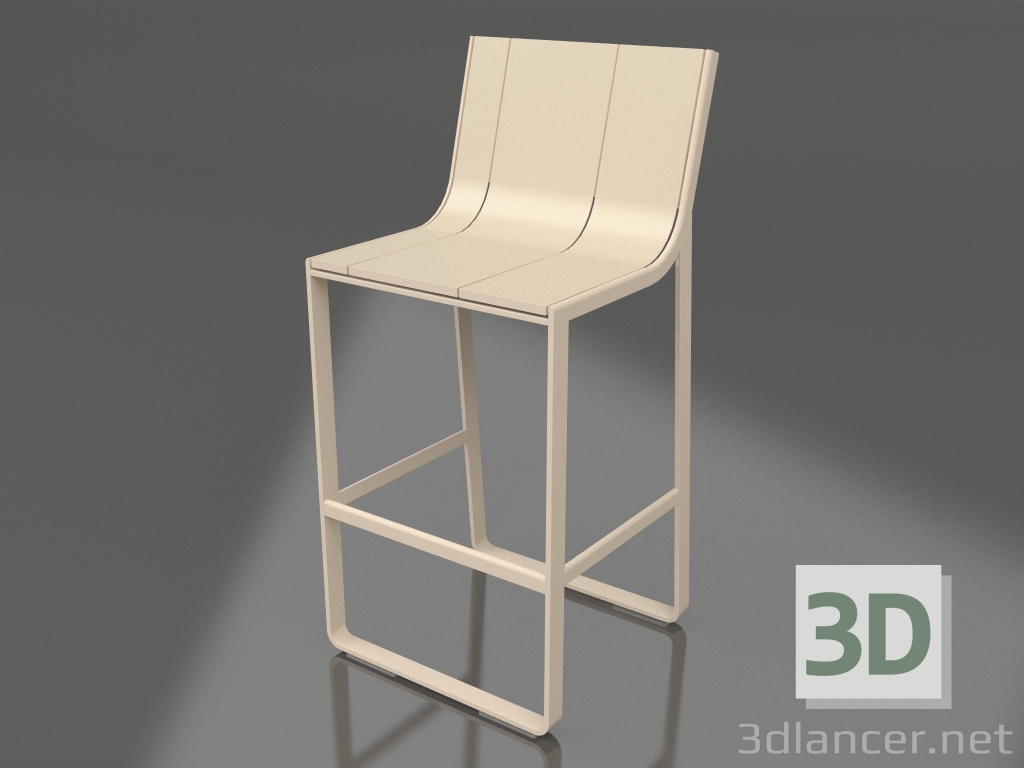 3D Modell Hocker mit hoher Rückenlehne (Sand) - Vorschau