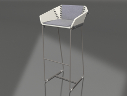 Высокий стул со спинкой (Quartz grey)
