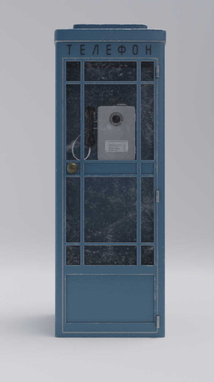 cabina telefónica 1 3D modelo Compro - render