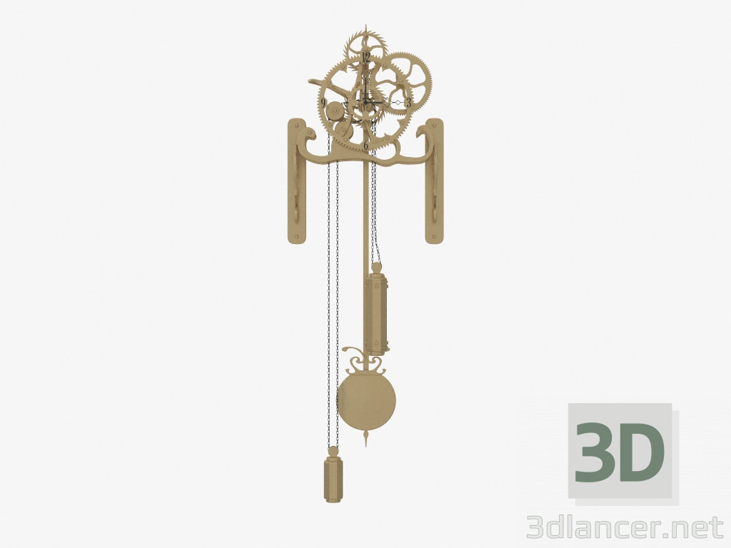 3D Modell Часы Wooden Wanduhr SMR.53 - Vorschau