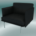 modèle 3D Chaise studio Outline (cuir noir raffiné, aluminium poli) - preview