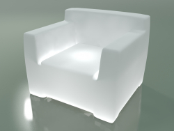 Armchair in opal white polyethylene with InOut backlight (101L)