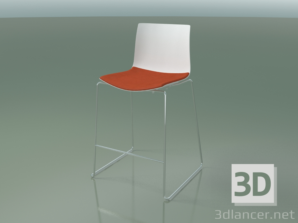 modello 3D Sgabello da bar 0304 (su una slitta, con un cuscino sul sedile, polipropilene PO00101) - anteprima