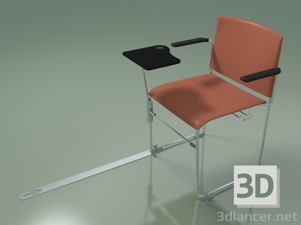 3d model Stackable chair with armrests and accessories 6603 (polypropylene Rust, CRO) - preview