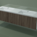 3d model Double washbasin with drawers (L 192, P 50, H 48 cm, Noce Canaletto O07) - preview