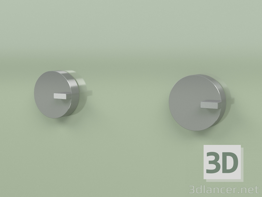 3d model Wall-mounted set of 2 mixing shut-off valves (18 63 V, AS) - preview