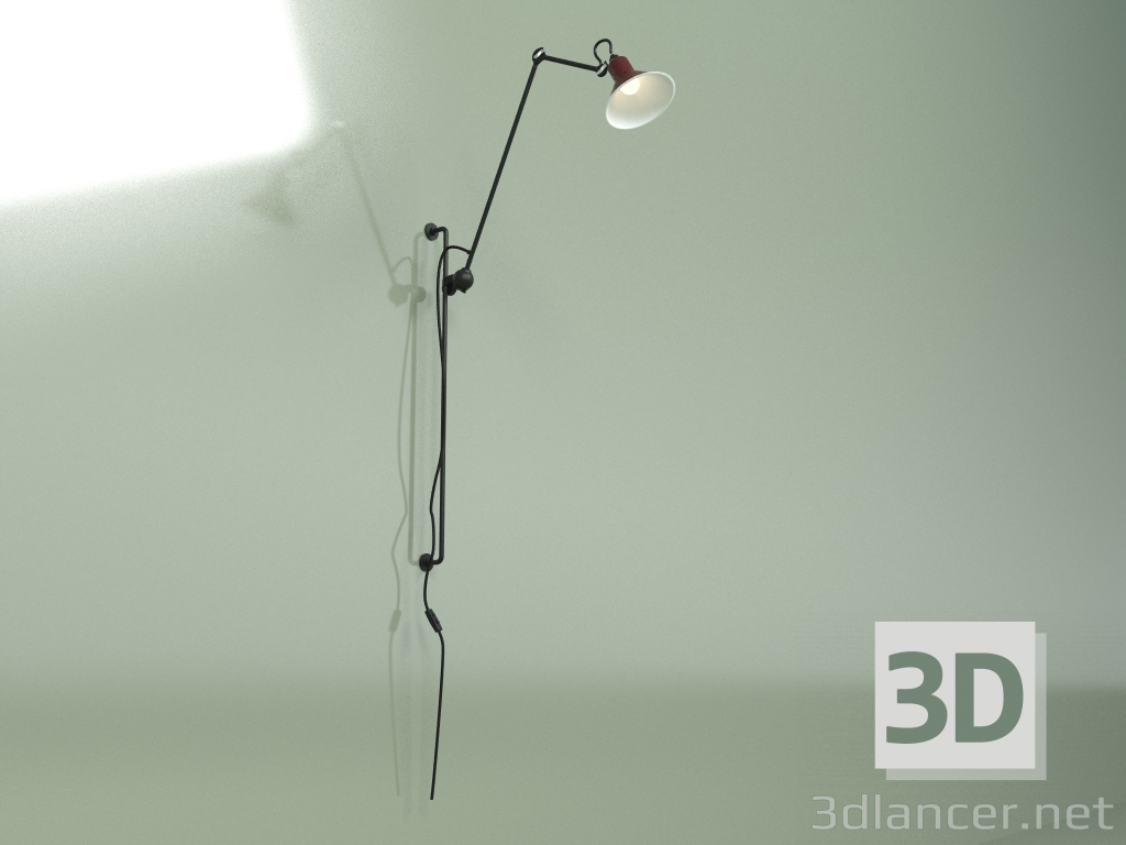 3D Modell Wandleuchte im Bernard-Albin-Gras-Stil - Vorschau