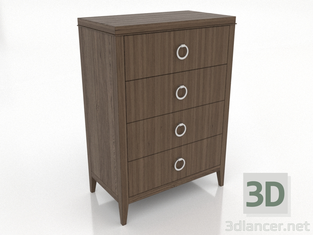 3d model Tall chest of drawers (lightened ash walnut) - preview 3d model Tall chest of drawers (lightened ash walnut) - preview