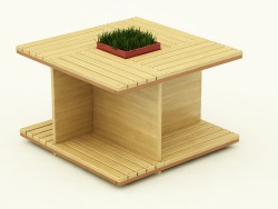 Tisch aus Holz für den Garten